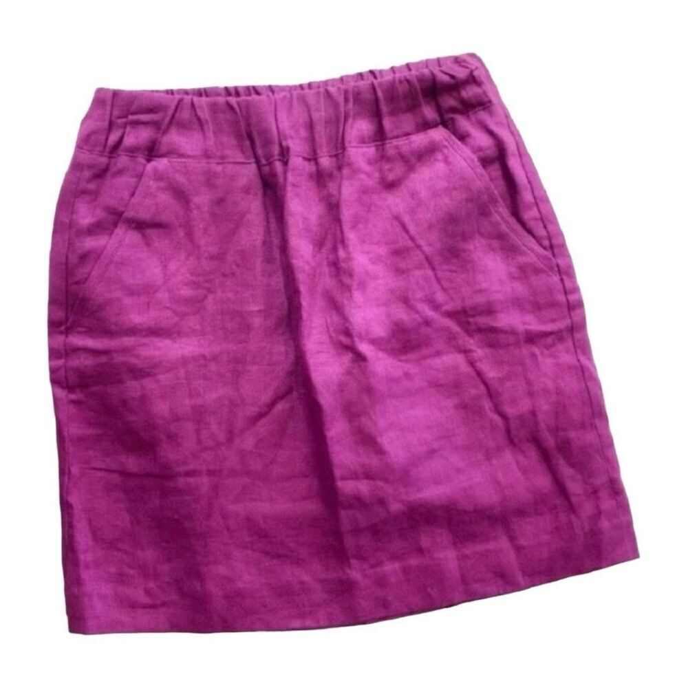 NWT Womens Ann Taylor Loft Petites Grape Linen Mini Skirt - Sz XXS Petite XXSP